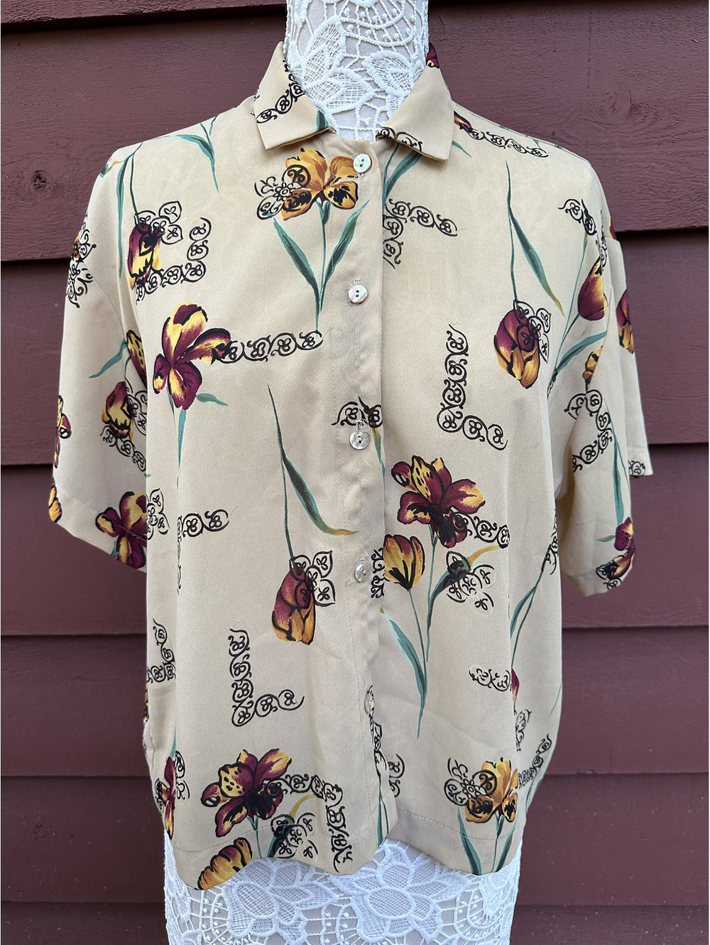 Vintage Linda Bertozzi Floral‎ Blouse